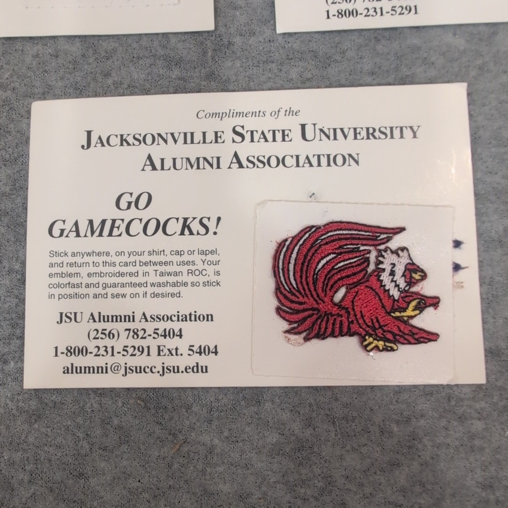 Jacksonville State University JSU Gamecocks Embroidered Patches Lot of 5 Vintage - Picture 2 of 4